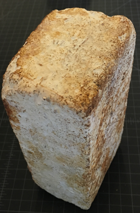 A white and brown brick.